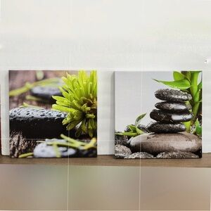 Zen Canvas Wall Art Stones Plants Spa Yoga Calming Relaxing Decoration